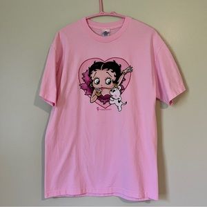 💗💕💗 BETTY BOOP Heart Tee Shirt, 2003 Size Large VALENTINES DAY 💗💕💗